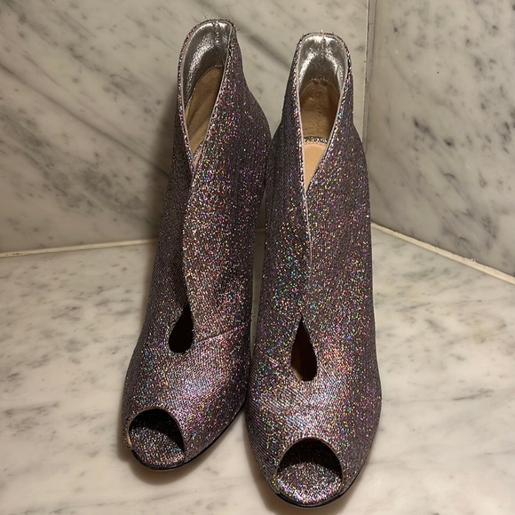 Gianvitto Rossi Metallic & Purple Glitter Accents Boots in Size 38 1/2 - Picture 1 of 8